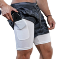 Shorts Fitness 2 Em 1 -  Tecnologia Dry-Fit Térmico de Compressão